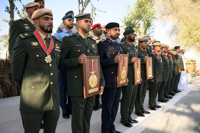 Symbols of service to the nation during the Armed Forces unification ceremony at Abu Mreikhah