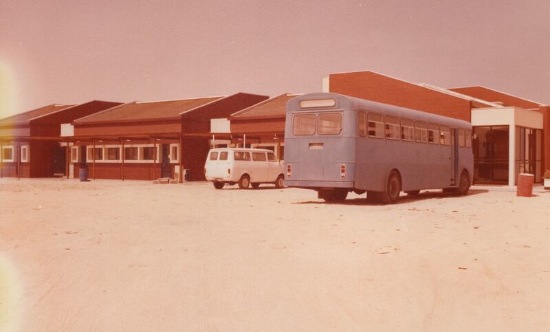 The school's first bus pictured in 1980. Dubai College is one of the city’s oldest schools.