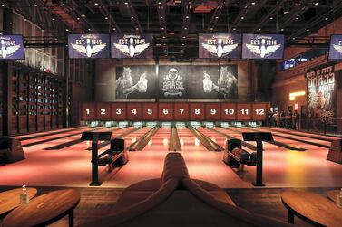 Brass Monkey on Bluewaters Island has 12 bowling lanes, restaurants, arcade games and more. Pawan Singh / The National