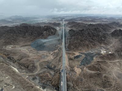 Construction of the Etihad Rail railway in Fujairah. Photo: Etihad Rail