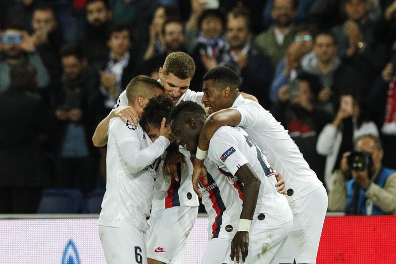 Paris Saint-Germain players celebrate. AFP