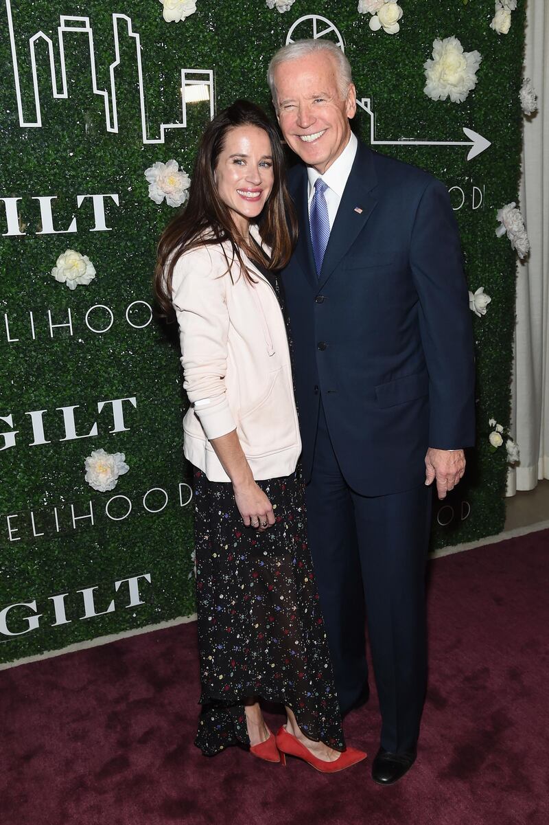 NEW YORK, NY - FEBRUARY 07: Livelihood founder Ashley Biden and Vice President Joe Biden attend the GILT and Ashley Biden celebration of the launch of exclusive Livelihood Collection at Spring Place on February 7, 2017 in New York City.   Jamie McCarthy/Getty Images for GILT/AFP