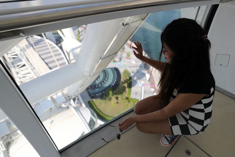 One of the youngest guests to ride first on Ain Dubai