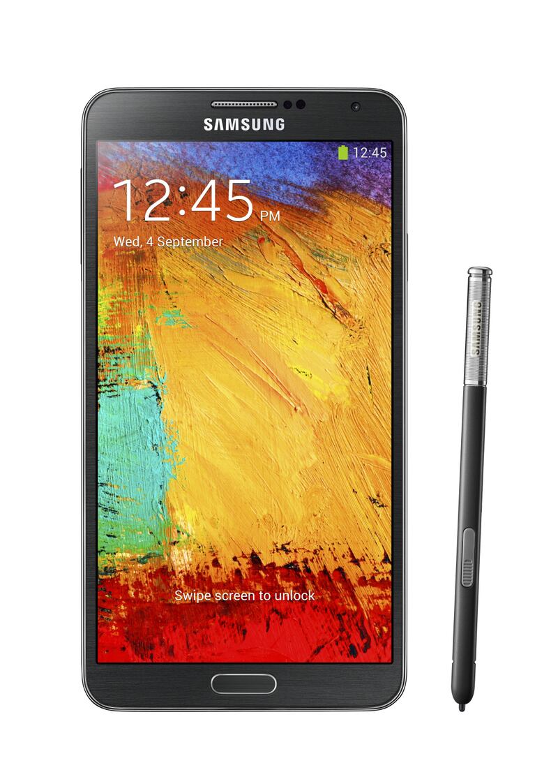 A handout photo of Samsung GALAXY Note 3 (Courtesy: Samsung) *** Local Caption ***  WK01NO-MYUAE-NOTE3.jpg