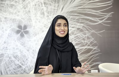 Dubai, 13,Sept,2017:  Hessa Ali Hussain, Engineer-Data & Control Unit, Space Avionics Section gestures during the interview at the Mohammed Bin Rashid Space Centre in Dubai. Satish Kumar / For the National  / Story by Caline Malek