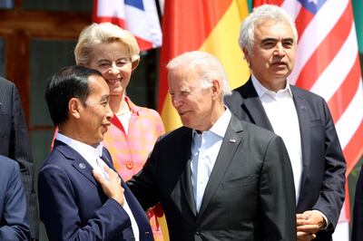 Indonesian President Joko Widodo with US President Joe Biden and other G7 leaders in Elmau, Germany, in June 2022. Bloomberg