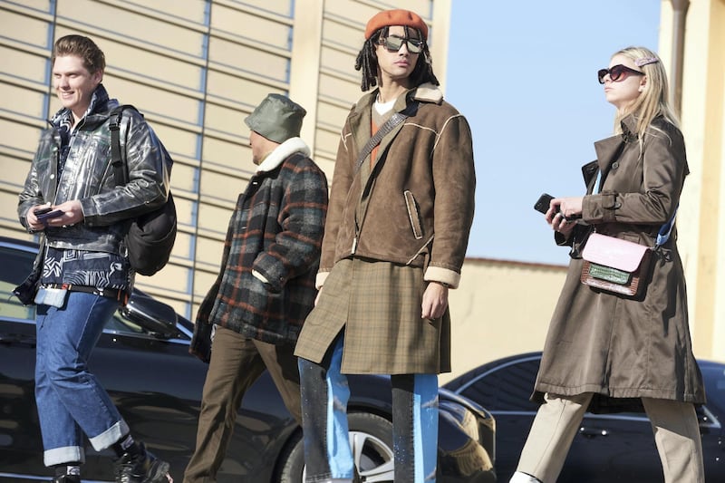 Look 11: A street-style look that layers touches of heritage, suiting and contemporary clothing. Photo: Enrico Labriola