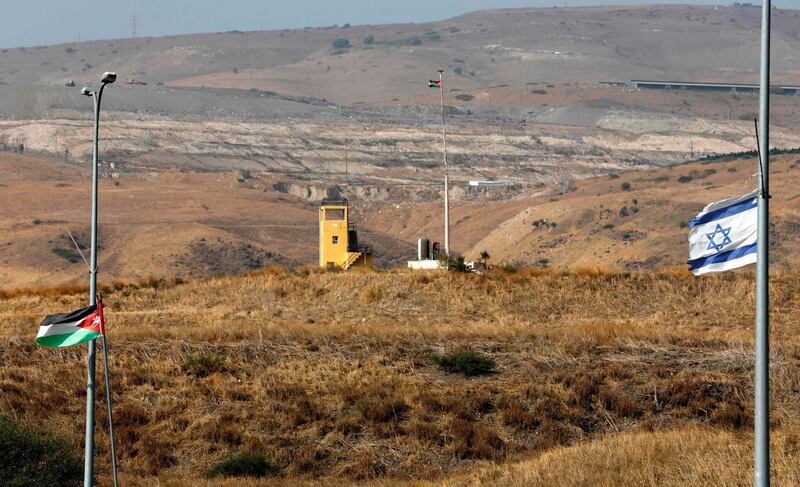 A Picture taken from the Israeli side of the border fence in Baqura. AFP