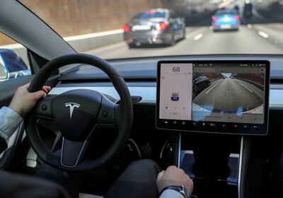 The interior of Tesla Model 3. Reuters