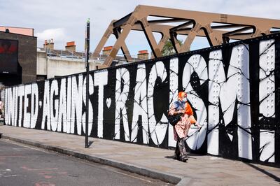 Anti-racism graffiti in Shoreditch, London. Reuters