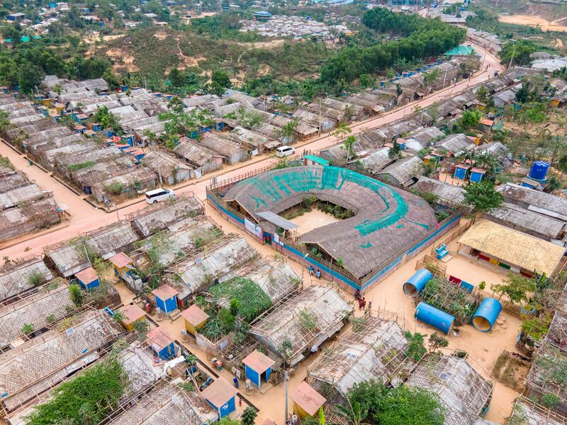 Community Spaces in Rohingya Refugee Response, Teknaf, Bangladesh. Sustainably built structures in the world’s largest refugee camps, which were built by residents in the field without drawings or models.