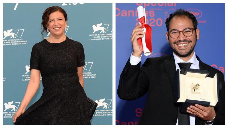 Arab filmmakers Kaouther Ben Hania, left, and Sameh Alaa join the short film jury for Cannes Film Festival 2021. La Biennale di Venezia, Getty Images