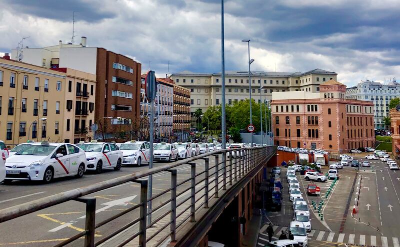 Taxi drivers in Madrid are benefiting from Americans travelling abroad. Holly Aguirre / The National