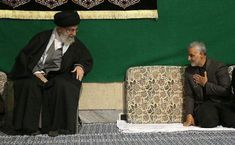 Iran's supreme leader Ayatollah Ali Khamenei with Suleimani in 2015. AFP