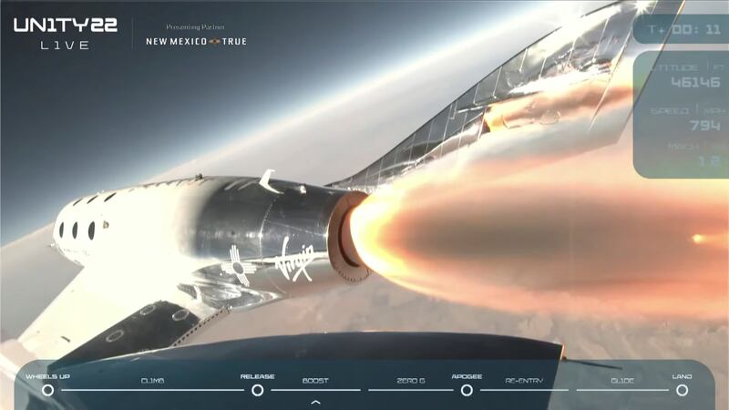 The jet starts its engines as it travels to the edge of space.