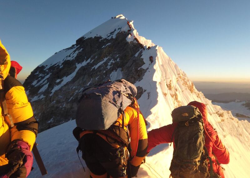 Climbers make their way to the summit of Everest. Reuters