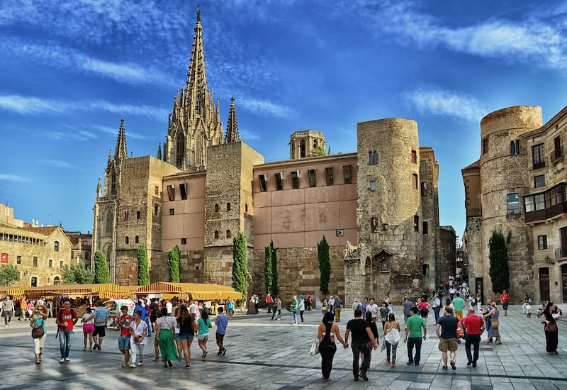 The Metropolitan Cathedral Basilica of Barcelona stands on the Pla de la Seu in the centre of the old part of town, Barri Gòtic, very close to the tourist-populated Las Ramblas area. Getty Images