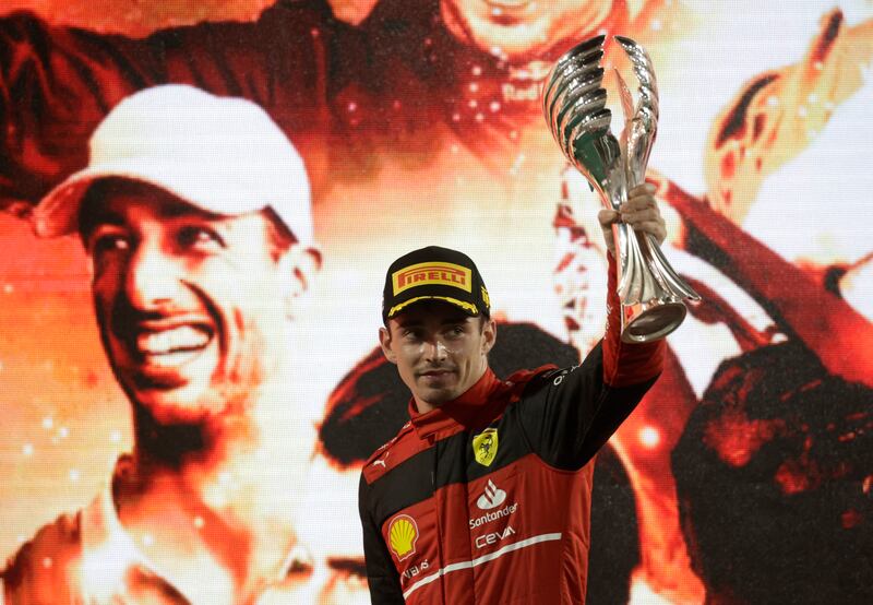 Ferrari's Charles Leclerc after finishing in second place in the Abu Dhabi Grand Prix. Reuters