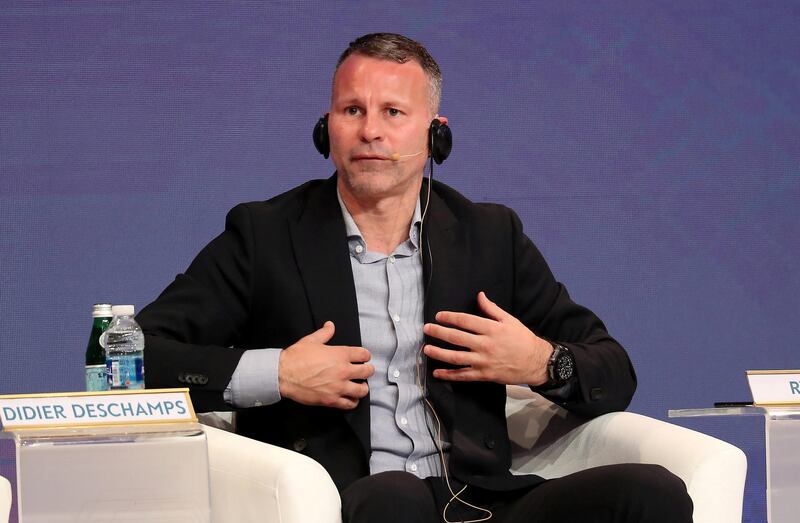 DUBAI, UNITED ARAB EMIRATES, Dec 28 – 2019 :- Ryan Giggs, Wales National Team Manager & Manchester United Legend speaking during the 14th Dubai International Sports Conference held at Madinat Jumeirah in Dubai. ( Pawan Singh / The National ) For Sports/Instagram. Story by John