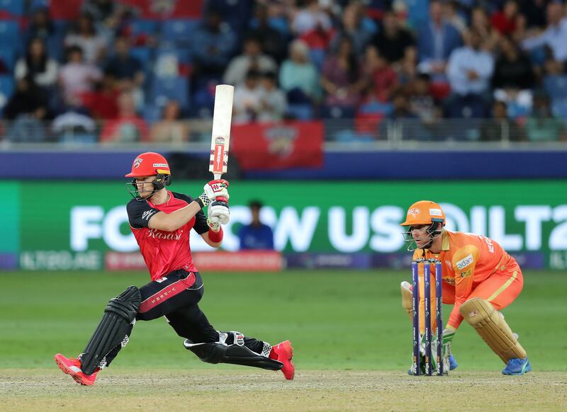 Vipers' Sam Billings bats. The Desert Vipers take on the Gulf Giants in the final of the International League T20 at the Dubai International Stadium. 