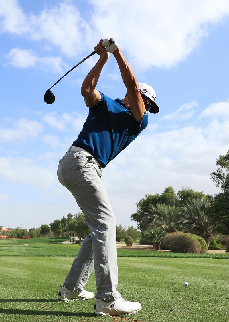 Rafa Cabrera Bello of Spain plays his shot from the 13th tee during the pro-am. Andrew Redington/Getty Images