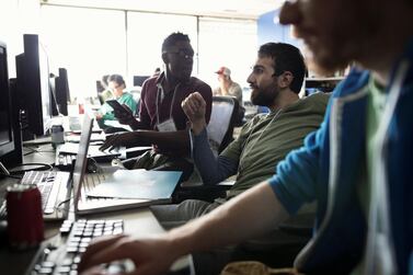 Employee needs and attitudes have changed after the coronavirus pandemic. Around 76% of employees surveyed in the UAE want better in-office cleaning protocols and 59% want revised office layouts, according to a survey by Robert Half. Getty Images