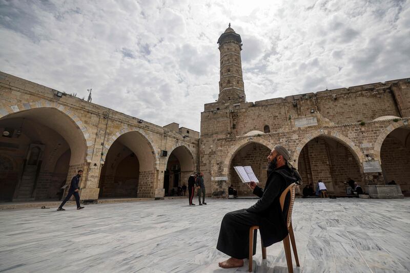 The Great Omari Mosque in Gaza City's old quarter, which was built in the seventh century, is shown before Israel's attack. AFP