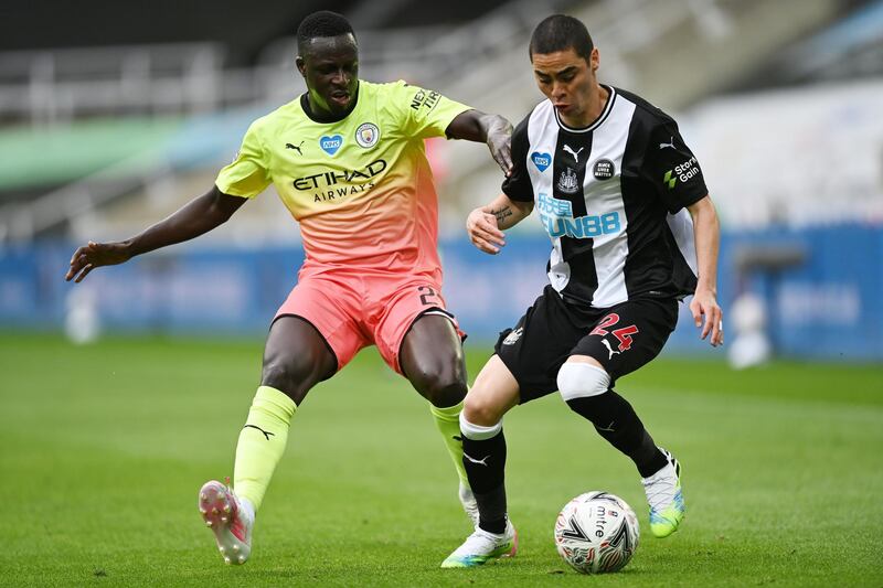 Benjamin Mendy - 8: Enjoyed the length of the St James' Park pitch in which to bomb forward from left-back. Reuters