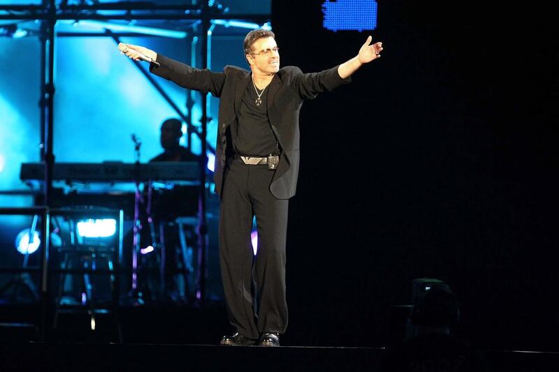 George Michael on stage at Zayed Sports City in 2008. Stephen Lock / The National