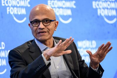 Microsoft’s chairman and chief executive Satya Nadella. AFP