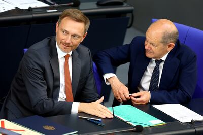 Finance Minister Christian Lindner, left, said he would not support the 2035 ban. Reuters 