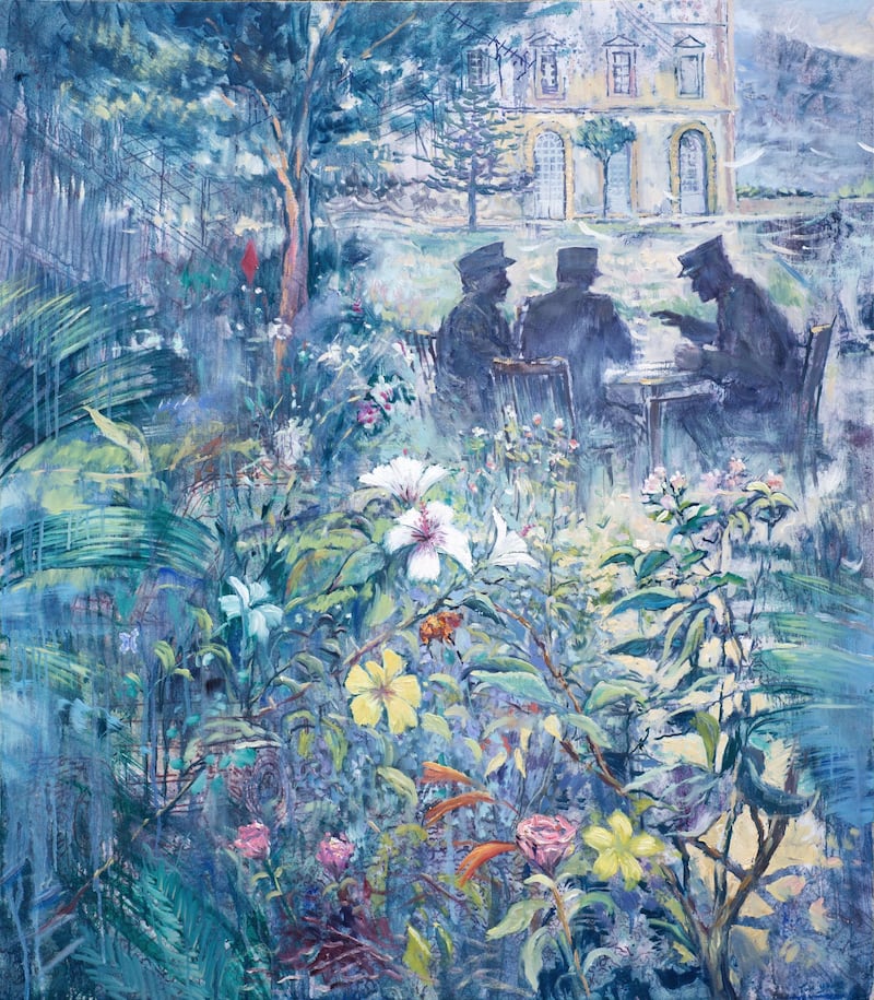 ‘Generals’, depicting diplomats negotiating in the garden of the hotel