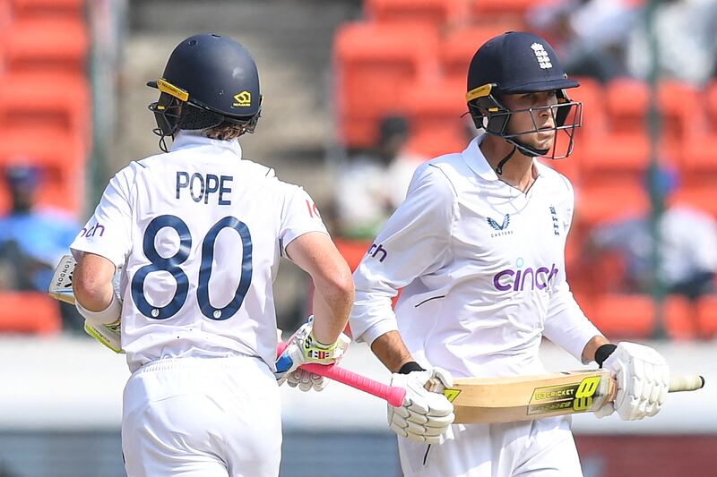 England's Ollie Pope  and Tom Hartley added crucial late order runs to set up a famous win. AFP