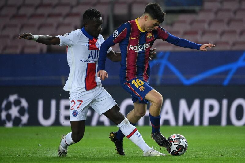Idrissa Gueye, 5 - For a split-second it looked like Barcelona were in trouble when he lined one up from distance only for his strike to bend comfortably wide. He was booked for hauling down Pedri and seemed determined to get sent off until his withdrawal at the break. AFP
