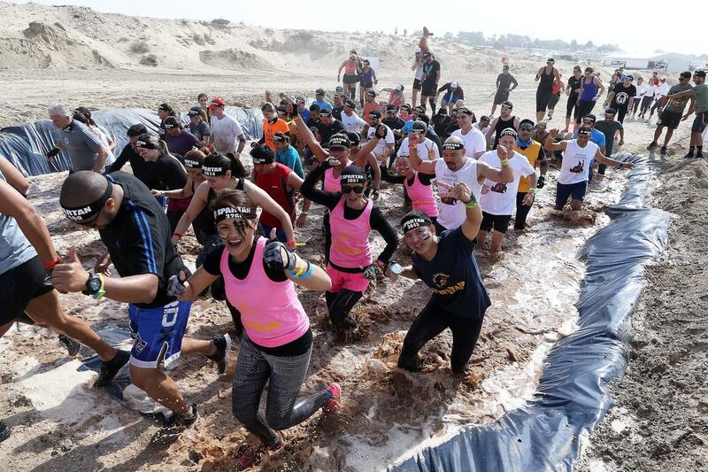About 5,000 people took part in the longer, tougher Dubai Spartan Race.
