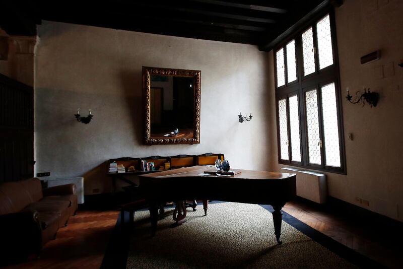 A piano in the Saturnia hotel, founded in 1908, in Venice, Italy The hotel is currently closed to the public but is reopening its private lounge and restaurant today, Monday, May 18.  AP Photo / Antonio Calanni