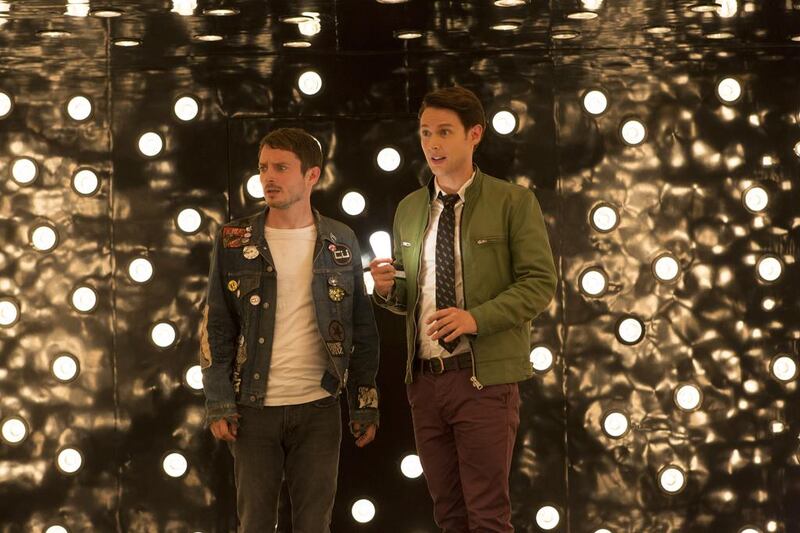 Elijah Wood, left, as Todd and Samuel Barnett as Dirk in Dirk Gently’s Holistic Detective Agency, based on the books by the late British author, Douglas Adams. Courtesy Bettina Strauss / BBCA 
