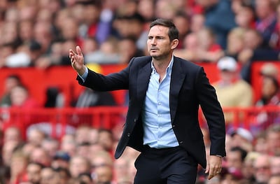 MANCHESTER, ENGLAND - AUGUST 11:  Frank Lampard manager of Chelsea during the Premier League match between Manchester United and Chelsea FC at Old Trafford on August 11, 2019 in Manchester, United Kingdom. (Photo by Julian Finney/Getty Images)