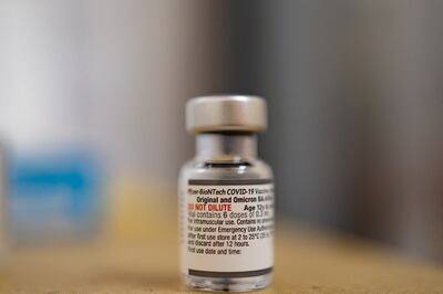 A vial of the Pfizer-BioNTech coronavirus disease booster vaccine, targeting BA. 4 and BA. 5 Omicron sub variants. Reuters