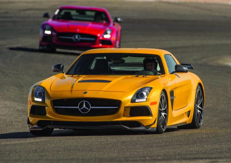 The 2014 Mercedes-Benz SLS AMG Black is the German manufacturer’s most powerful car, harnessing its 622hp to confirm itself as one of the best front-engined, rear-wheel-drive sports cars ever. Courtesy of Mercedes-Benz