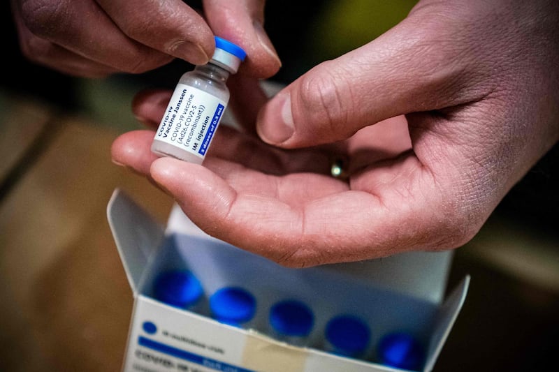 A vial of the Johnson & Johnson vaccine. AFP