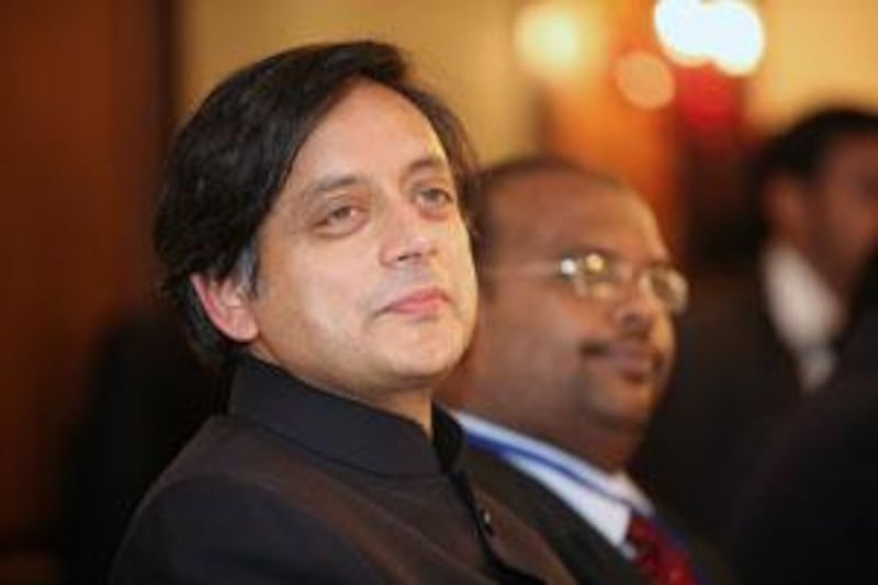 Shashi Tharoor, left, India's minister of state for external affairs, at an event organised by some of his constituents from the Thiruvananthapuram Expatriates Association, in Dubai.