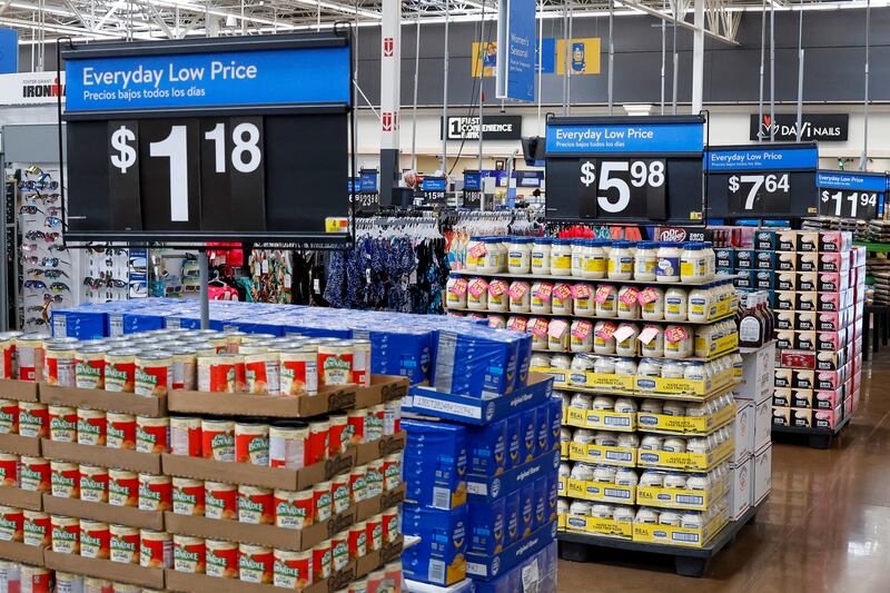 Low prices at a Walmart in Austin, Texas. Core PCE, which excludes food and energy, rose 0.4 per cent last month. EPA