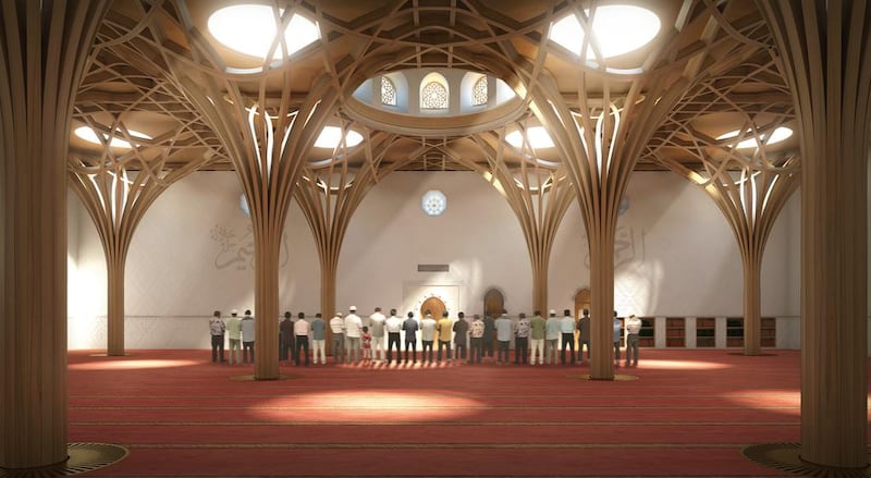 The result of an international architectural competition, the Cambridge Mosque is designed to accommodate 1,000 worshippers. Courtesy Abdal Hakim Murad
