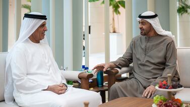 President Sheikh Mohamed met Sheikh Saud bin Saqr Al Qasimi, Ruler of Ras Al Khaimah, on Wednesday. UAE Presidential Court