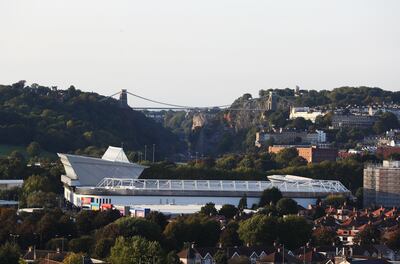 BRISTOL, ENGLAND - SEPTEMBER 19: A general veiw of Ashton Gate with the Clifton Suspension Bridge in the background prior to the Carabao Cup Third Round match between Bristol City and Stoke City at Ashton Gate on September 19, 2017 in Bristol, England.  (Photo by Michael Steele/Getty Images)