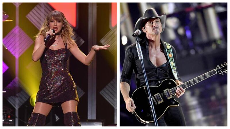 ‘Tim McGraw’, by Taylor Swift. Although it features the lyrics, ‘But when you think ‘Tim McGraw’/ I hope you think my favourite song / The one we danced to all night long,’ Swift has revealed the song isn’t actually about the country-singing star. It was written when she was a high school freshman about a looming break-up with her senior boyfriend. Angela Weiss, AFP