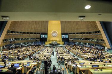 Delegates at the UN General Assembly in New York last year. AFP