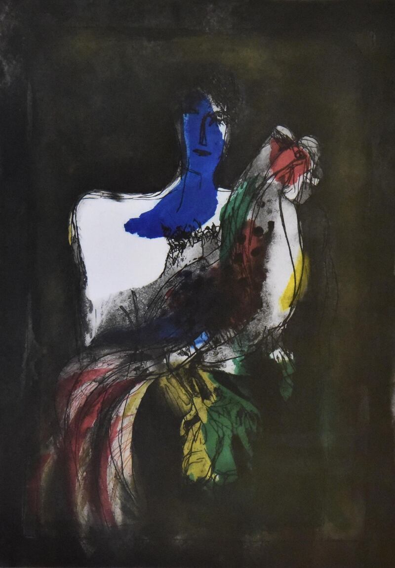 'Man and the peacock' by Ismail Fattah, 1998. Private collection, Jordan 