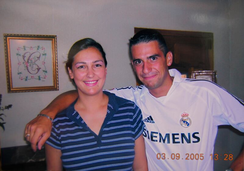 Santiago Sanchez Cogedor with his sister Natalia in this family photo from 2005. AP